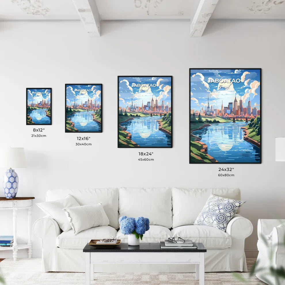 Jaboatao Brazil Cityscape - Artful Painting of River Bridge Cityscape Default Title