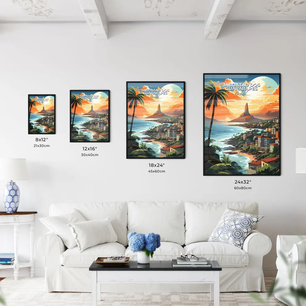 Palm-Studded Jaboatao dos Guararapes Brazil Artwork Skyline with Buildings Default Title