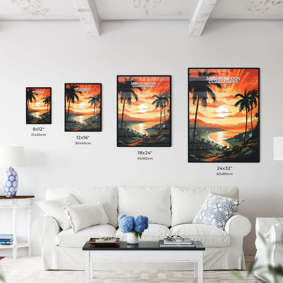 Vibrant Jaboatao dos Guararapes Brazil Beach Skyline Sunset Painting Default Title