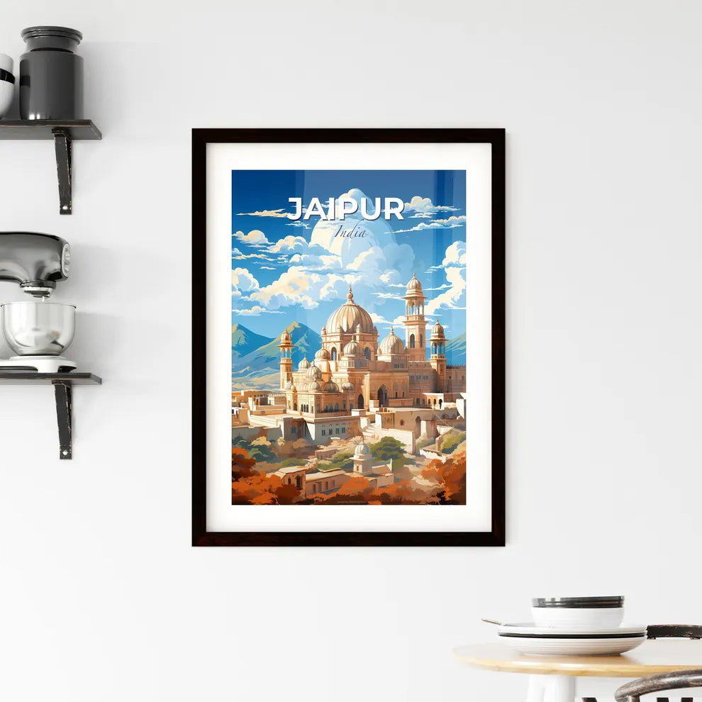 Colorful Majestic Jaipur Skyline Depicting Monumental Heritage and Mountainous Vista Default Title