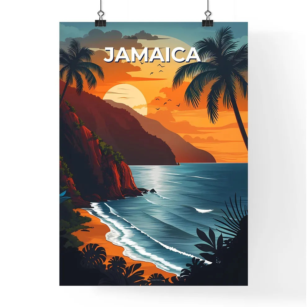 Jamaican Beach Sunset Poster