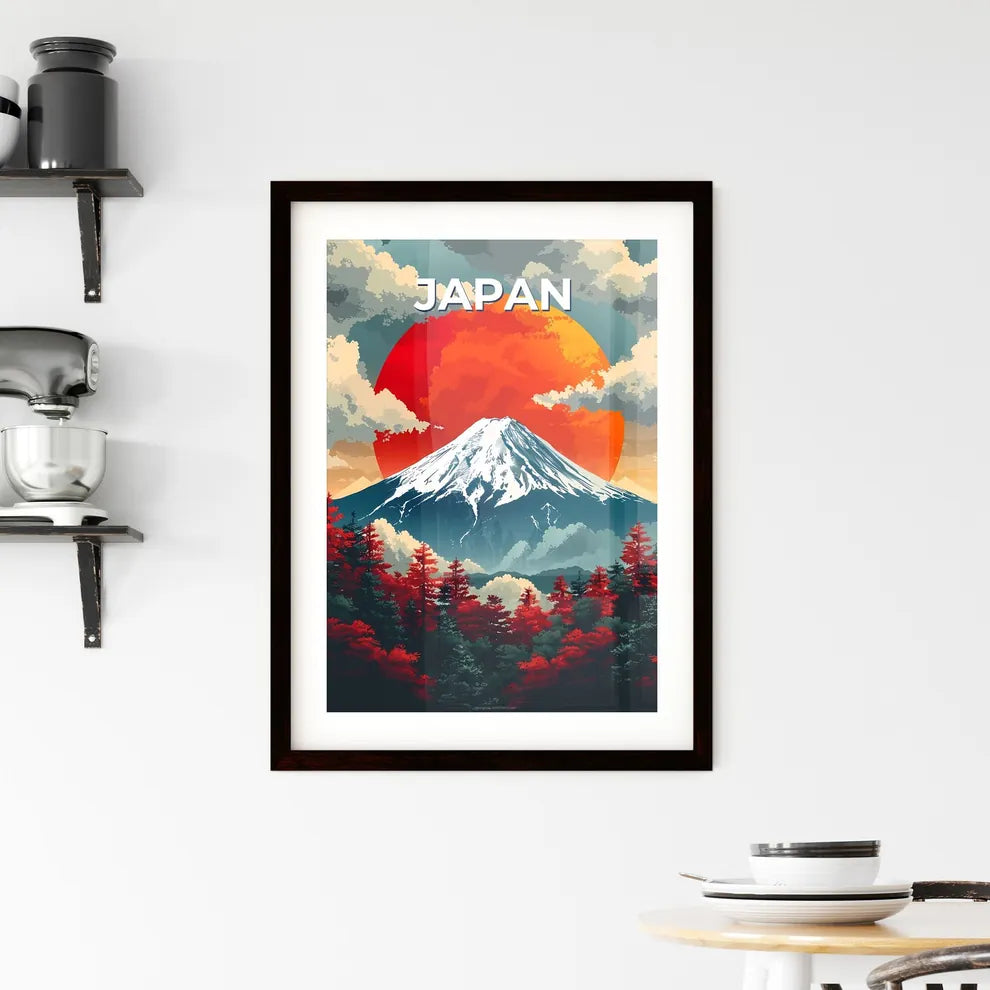 Tranquil Painting of Majestic Mountain and C Framed Print