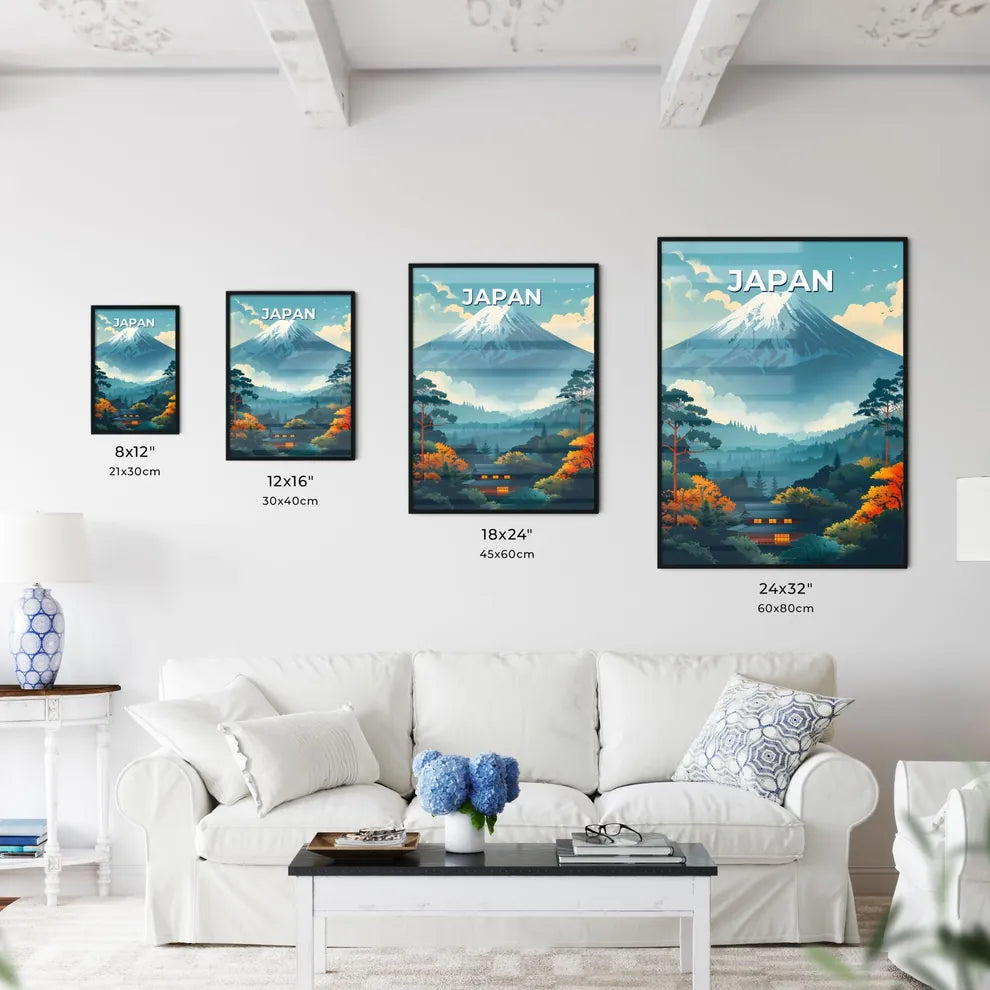 Vibrant Painting of Iconic Mount Fuji with T - Kitchen Hangings