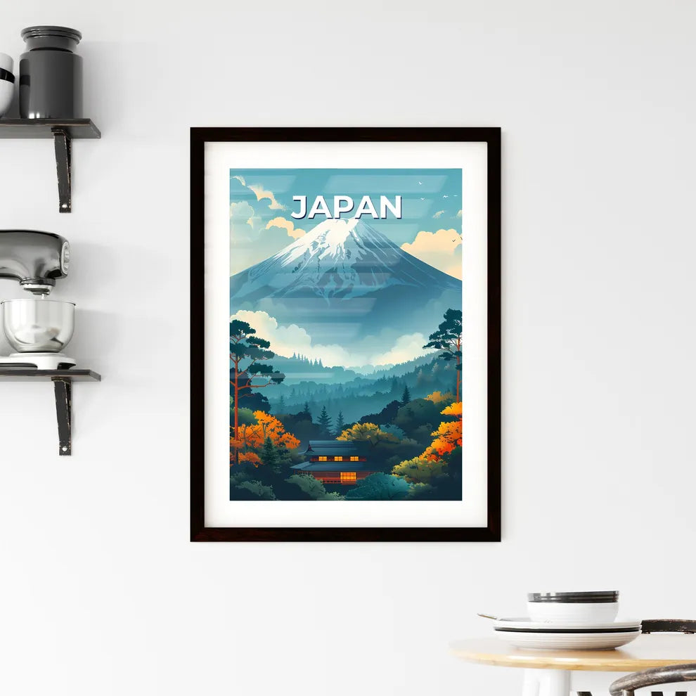Vibrant Painting of Iconic Mount Fuji with T Framed Print