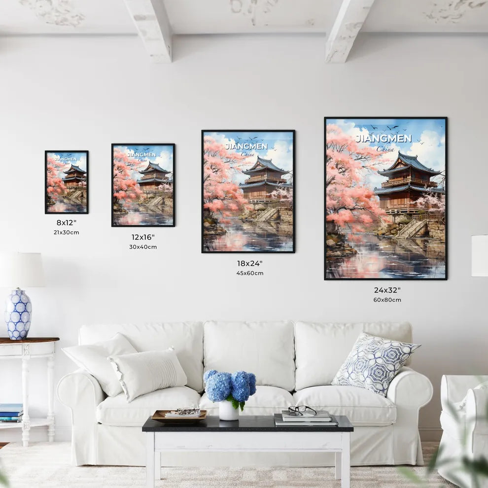 Vibrant Artistic Impression of Jiangmen China Skyline and Riverfront Cityscape Default Title