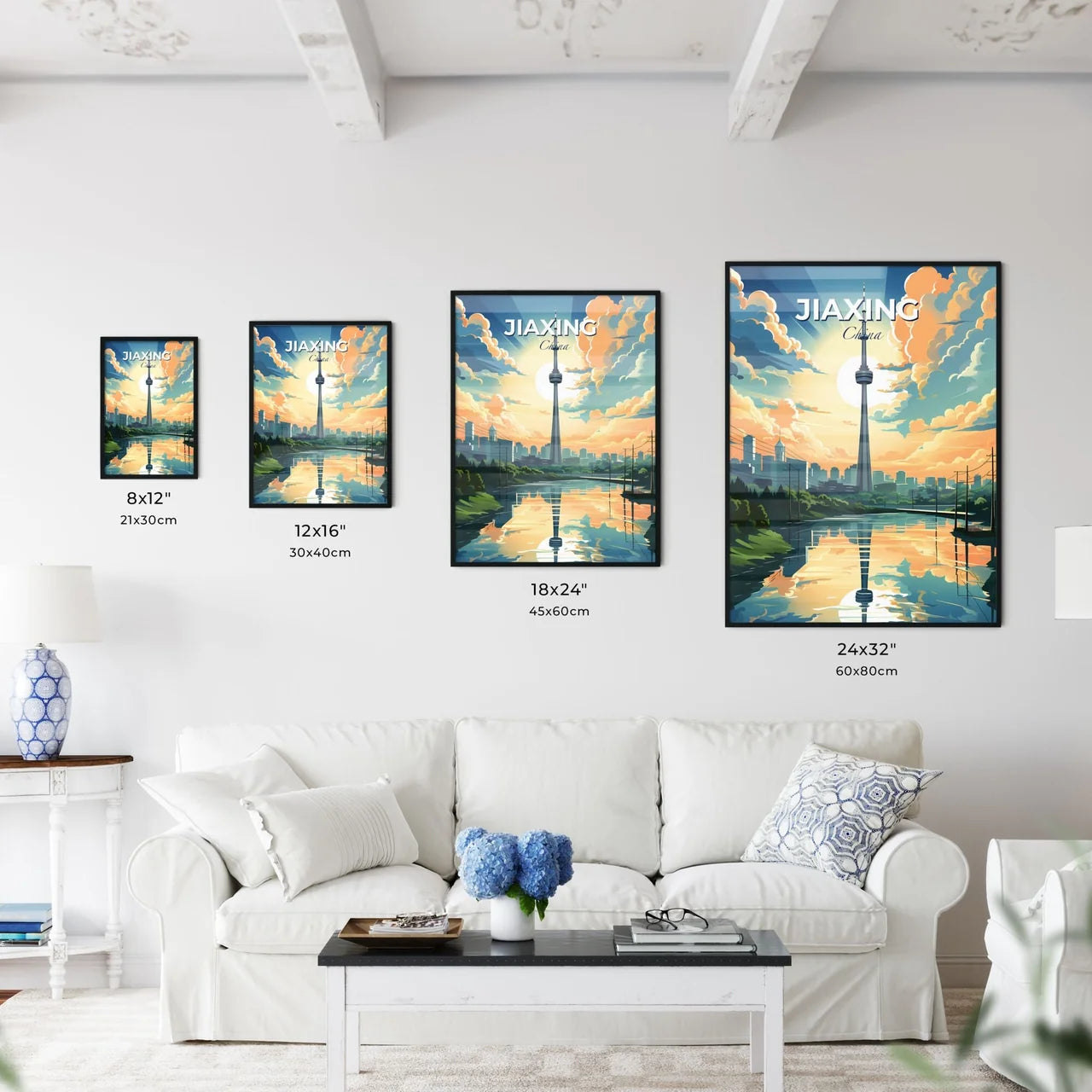 Jiaxing City Skyline - Colorful Cityscape Painting of A Modern Tower Default Title