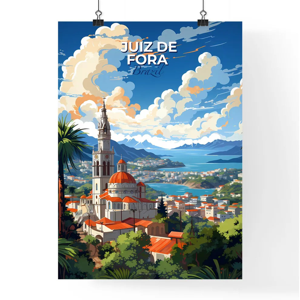 Juiz de Fora Brazil Skyline City Art Painting Landscape River Building Downtown Default Title