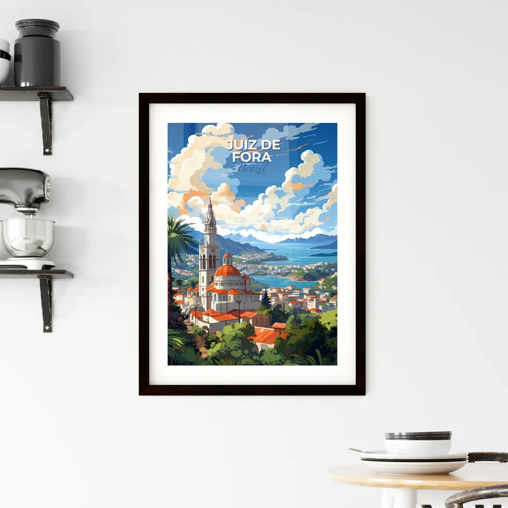 Juiz de Fora Brazil Skyline City Art Painting Landscape River Building Downtown Default Title