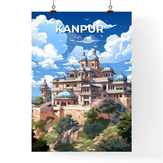 Kanpur, India Skyline Painting with Building, Scenic City, Hilltop, Vibrant Colors, Art Default Title