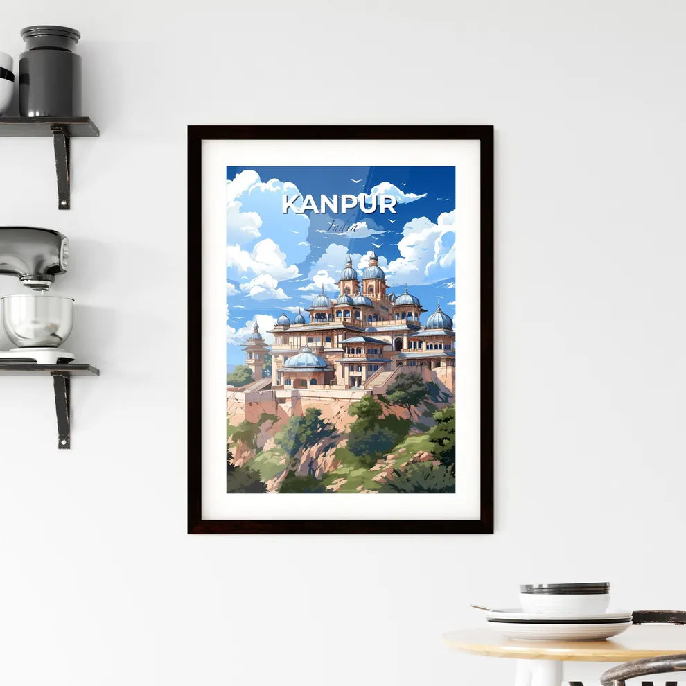 Kanpur, India Skyline Painting with Building, Scenic City, Hilltop, Vibrant Colors, Art Default Title