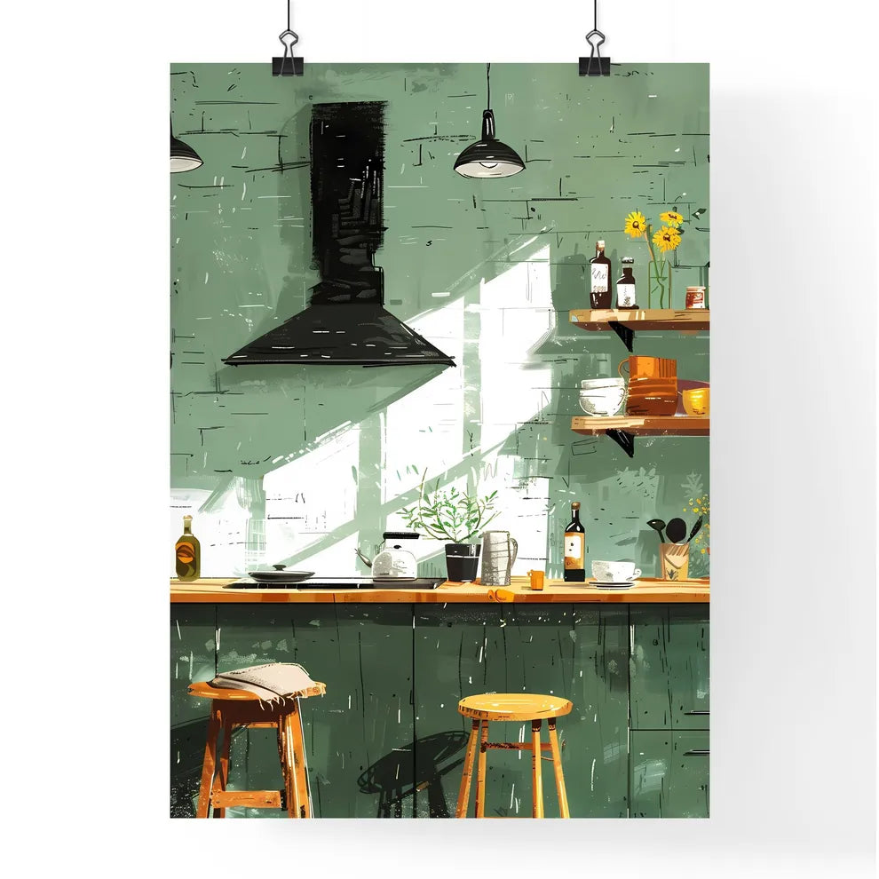 Abstract Watercolor Artistic Kitchen Paintin Poster