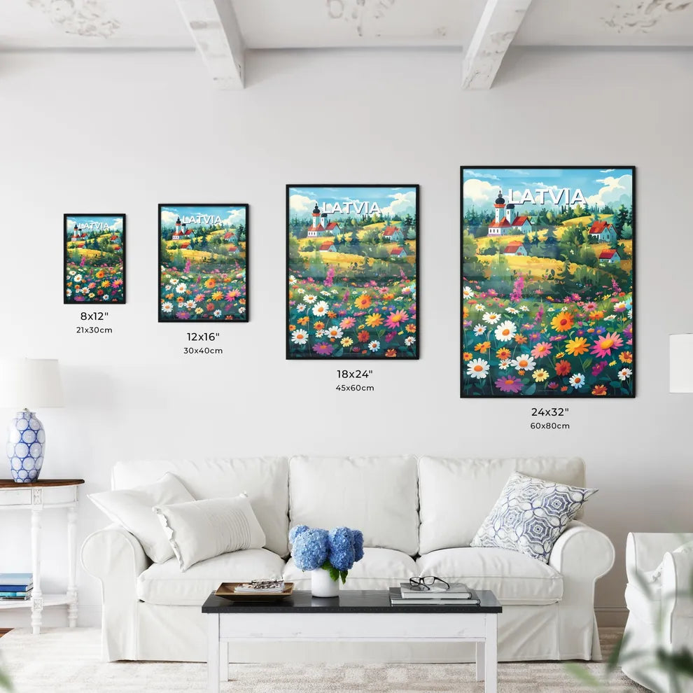 Colorful Painted Art Field of Flowers and Ho - Kitchen Hangings