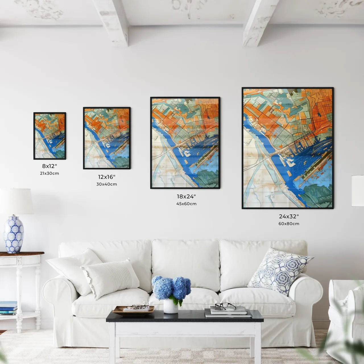 Artful City Map - Vibrant Painting Featuring - Kitchen Hangings