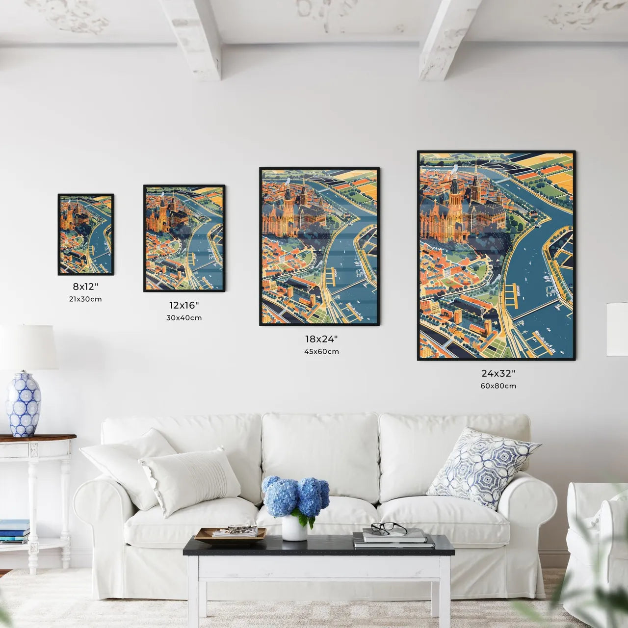 Havre City Map Painting Art Urban Colorful B - Kitchen Hangings