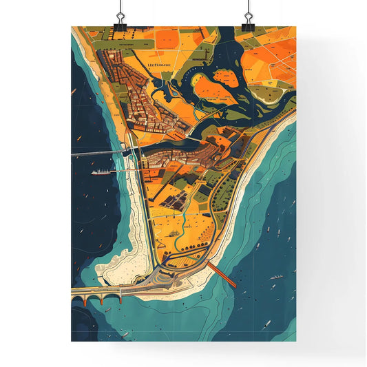 Colorful abstract city map artwork depicting Poster