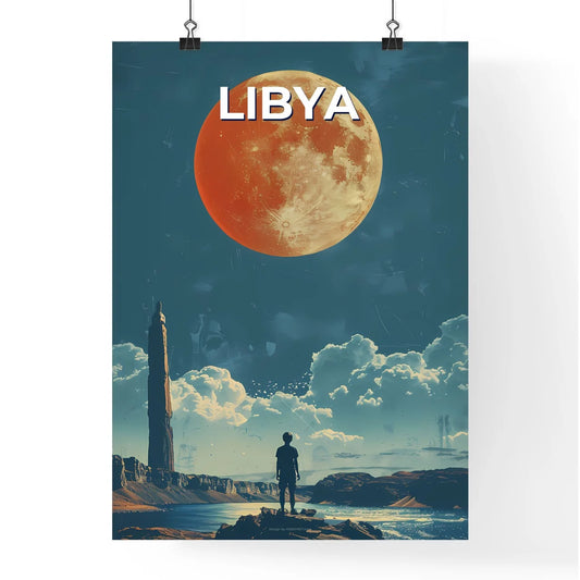 Vibrant Libyan Painting of Solitary Figure o Poster