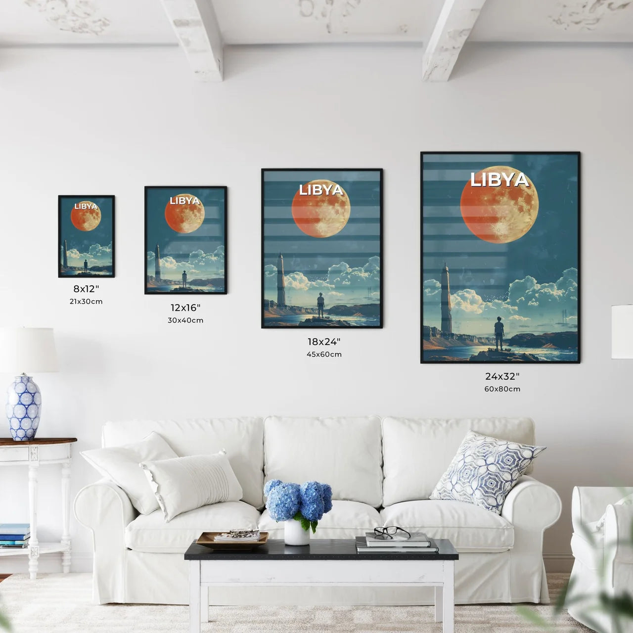 Vibrant Libyan Painting of Solitary Figure o - Kitchen Hangings