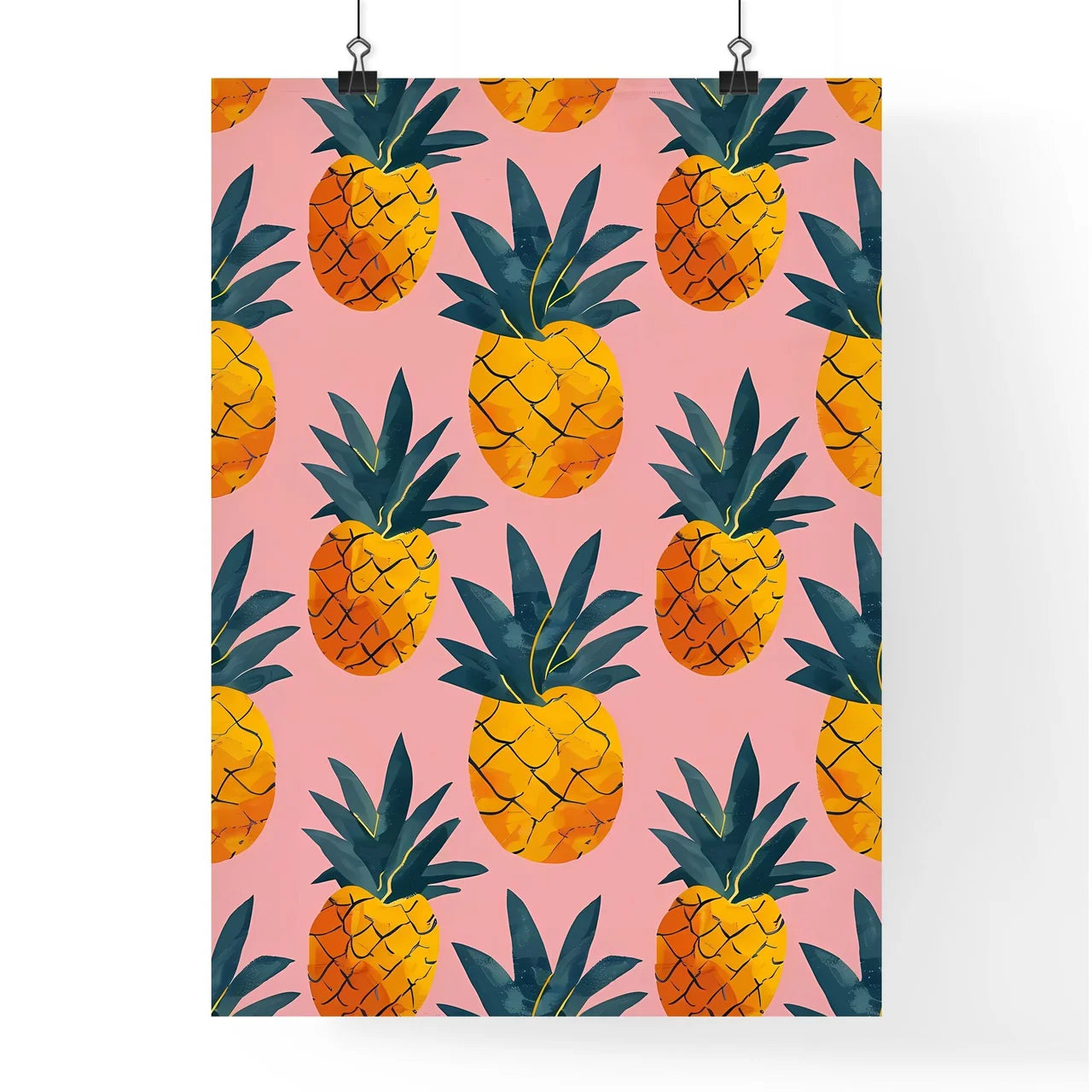 Pastel Dreamy Pineapple Pattern Poster