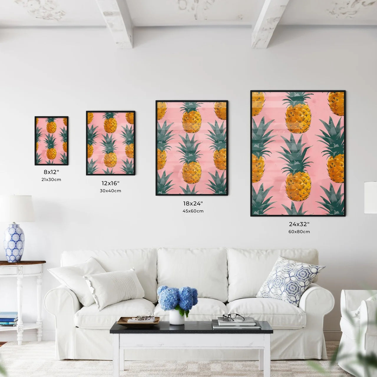 Whimsical Pineapples on Pink - Kitchen Hangings