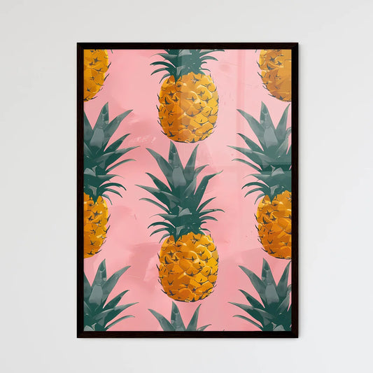 Whimsical Pineapples on Pink - Framed Art Print