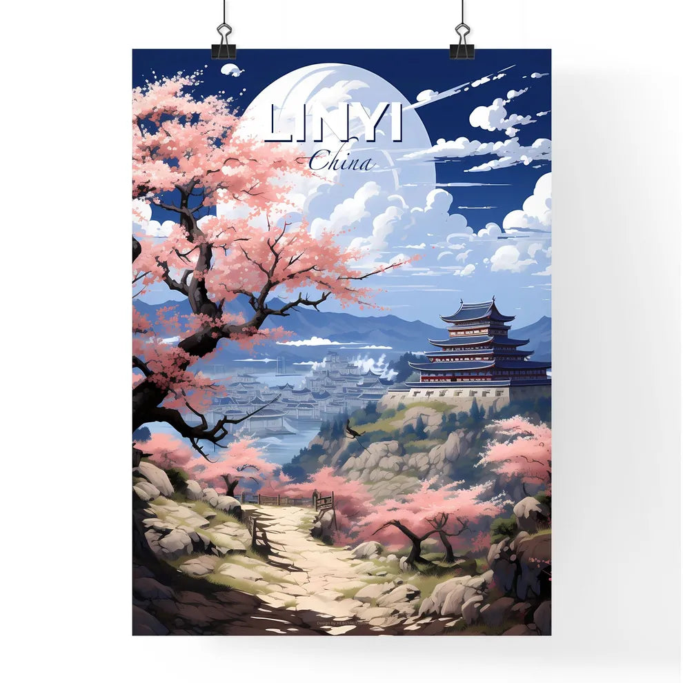 Linyi City Skyline Vibrant Painting Art Building Tree Landscape Default Title