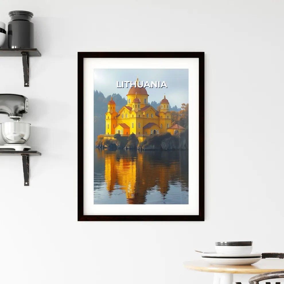 Lithuania Europe Abstract Painting Small Island Lake Water Custom Print