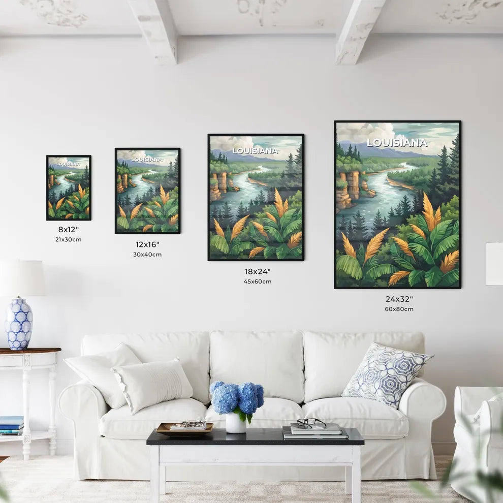 Nature Digital Artwork Painting Forest River - Kitchen Hangings