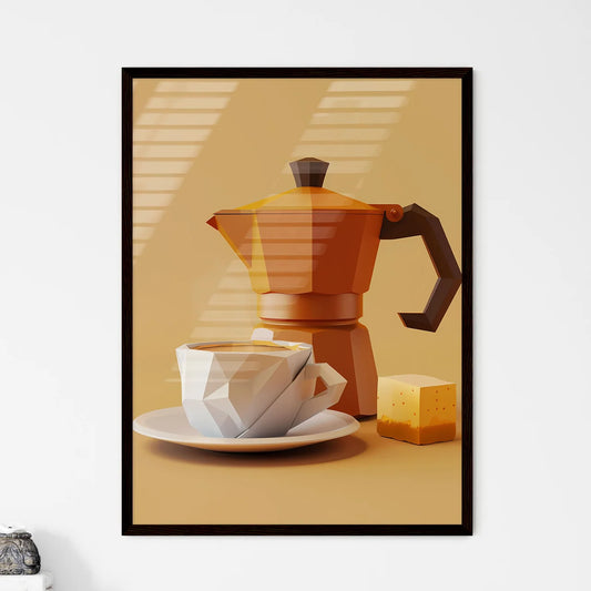 Low poly colorful vibrant cubism origami pap - Framed Art Print