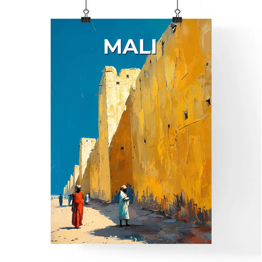 Vibrant Mali Street Scene: Colorful Painting Depicting African Culture and Heritage Poster