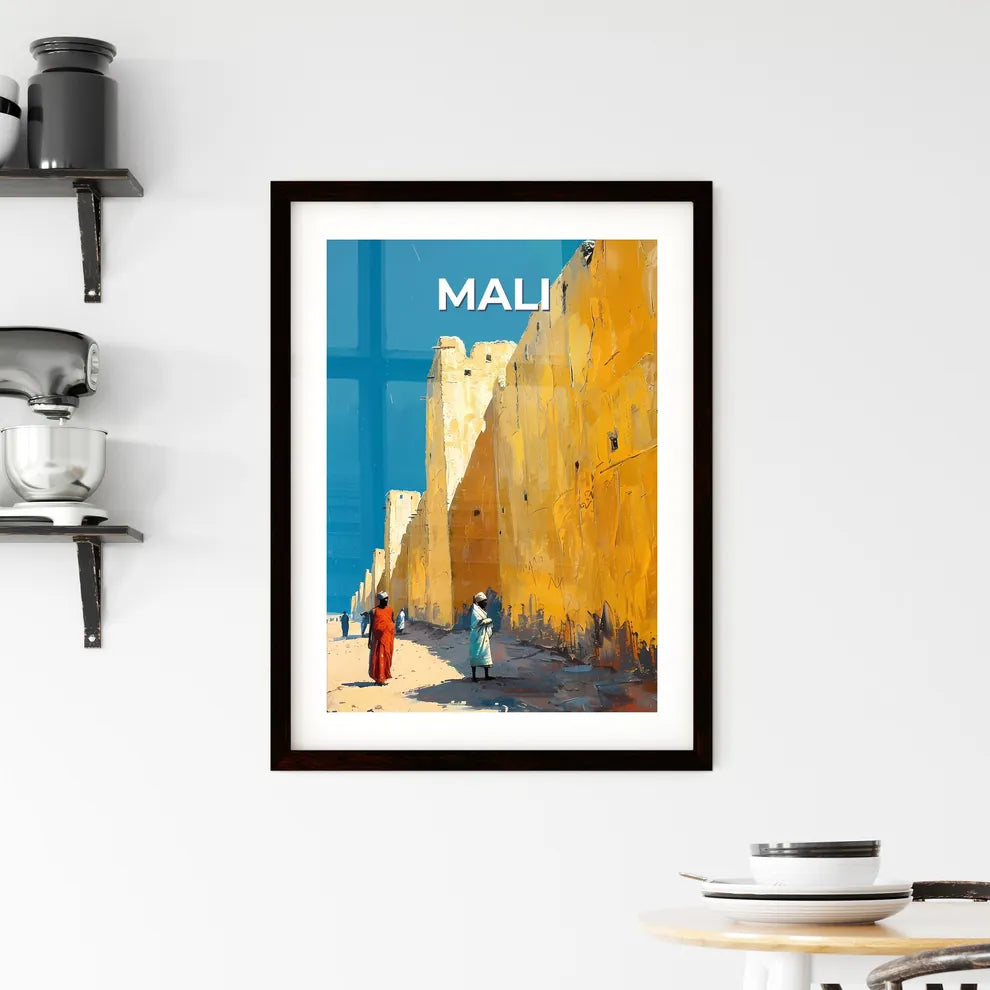 Vibrant Mali Street Scene: Colorful Painting Depicting African Culture and Heritage Custom Print