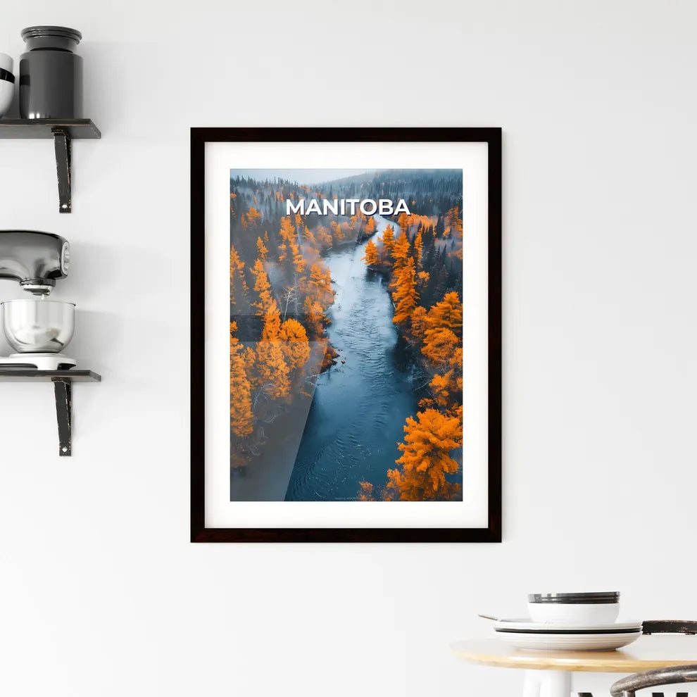 Manitoba River Landscape Forest Painting Vib Framed Print