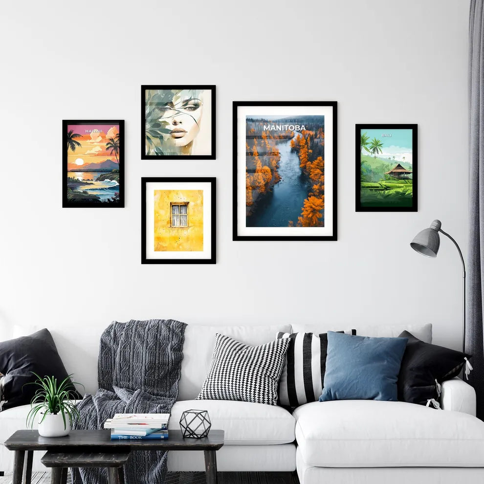 Manitoba River Landscape Forest Painting Vib Wall Art