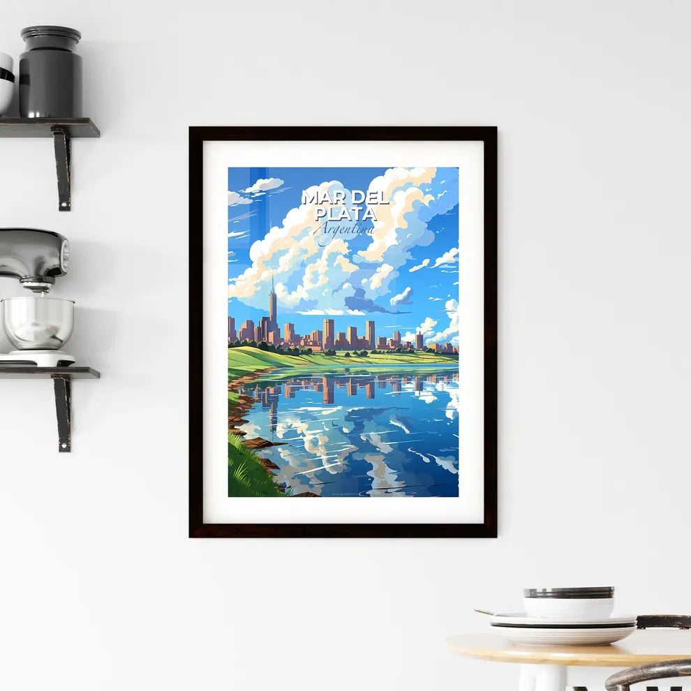 Mar del Plata Argentina Skyline Painting - City by the Lake Artwork Default Title