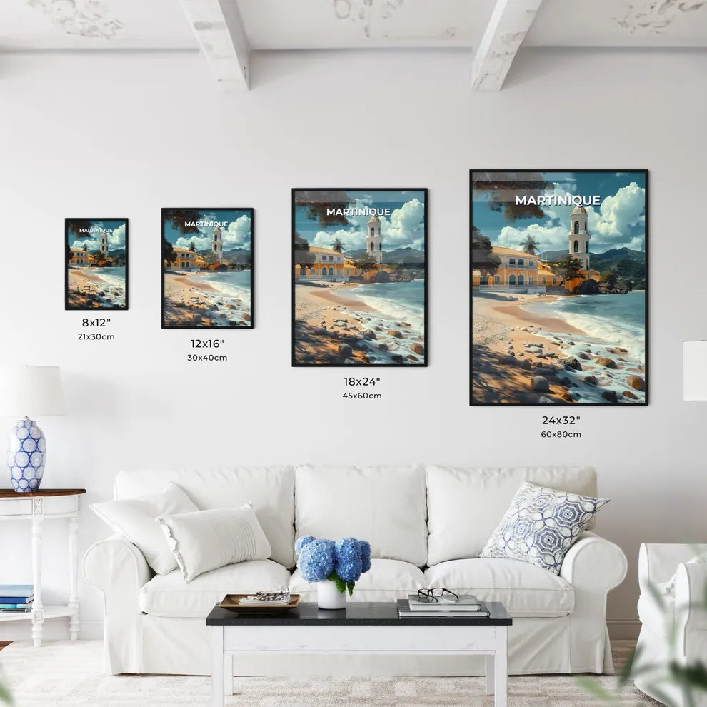 Caribbean Art Painting Martinique Seascape Northern America Building Tropical Beach Size Chart