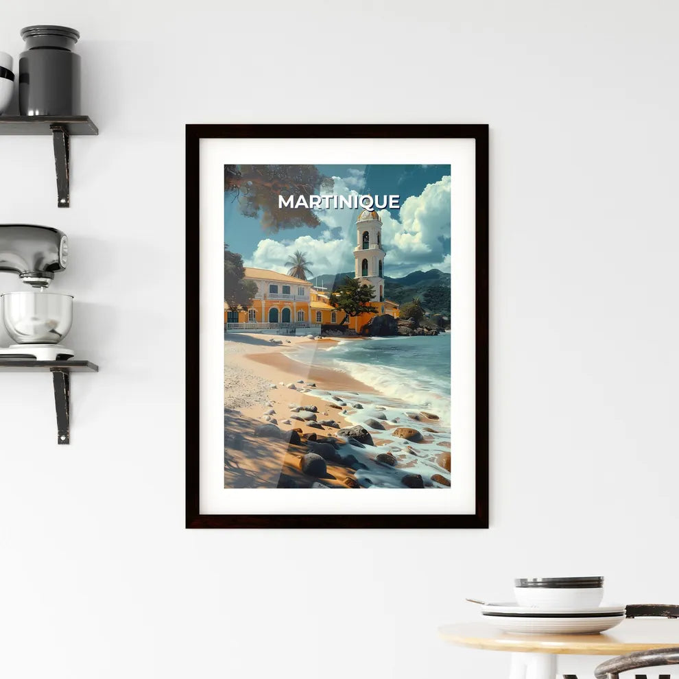 Caribbean Art Painting Martinique Seascape Northern America Building Tropical Beach Custom Print