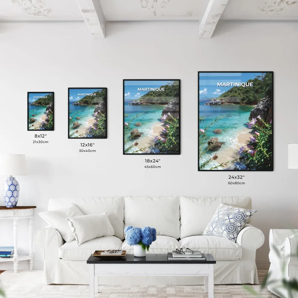Vibrant Painting of Martinique Beach - Kitchen Hangings