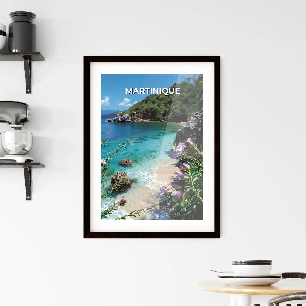 Vibrant Painting of Martinique Beach Framed Print