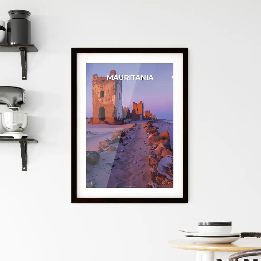 Mauritania, Africa | Vibrant Painting of Stone Building | Desert Art | Colorful Artwork Custom Print
