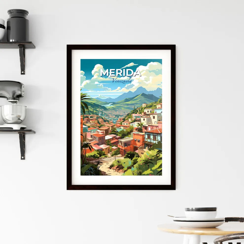 Vibrant Skyline of Mérida Venezuela - Colorful Town Art in a Valley Default Title