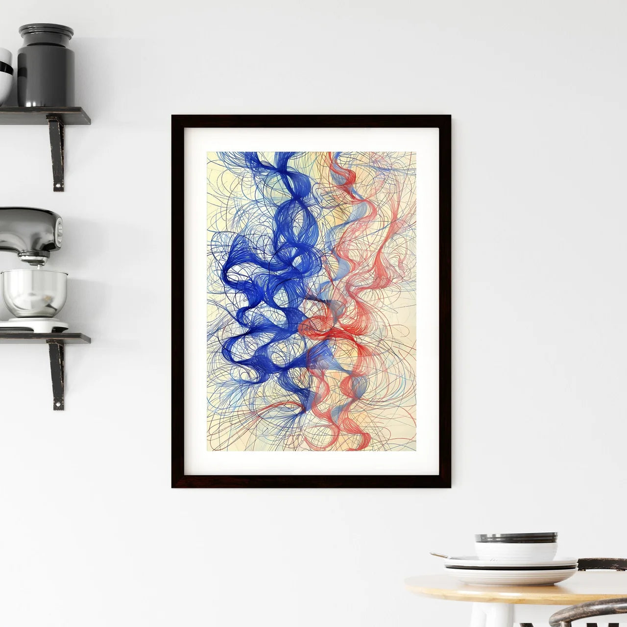 Abstract Artistic Expressive Vintage Korean  Framed Print