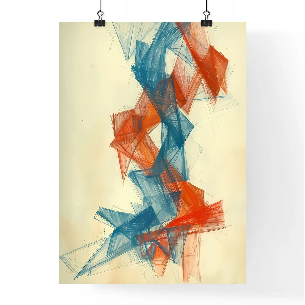 Vibrant and Expressive Abstract Metalpoint D Poster