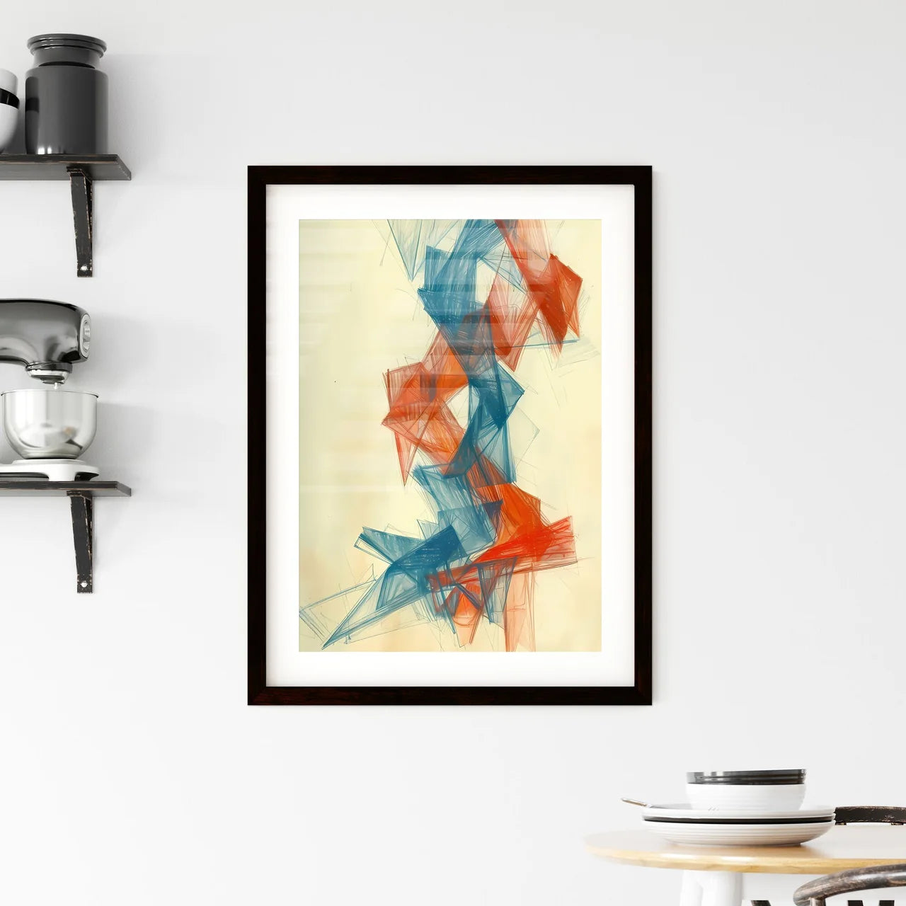 Vibrant and Expressive Abstract Metalpoint D Framed Print