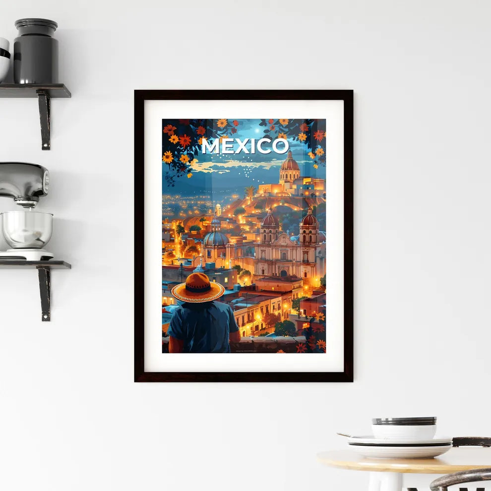 Vibrant Mexico City Painting Art, Travel, City, Culture, Landscape, Latin America, North America, Travel Destination, Urban, Cityscape Custom Print