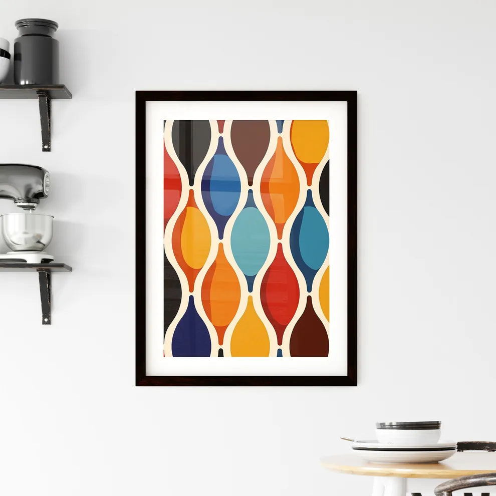 Mid-Century Modern Minimalistic Geometric Pa Framed Print
