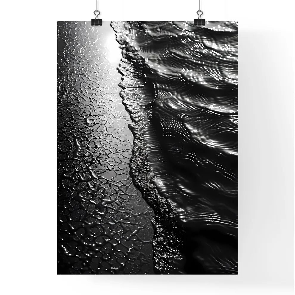 Abstract Art Of Curves In Blue Water Paintin Poster