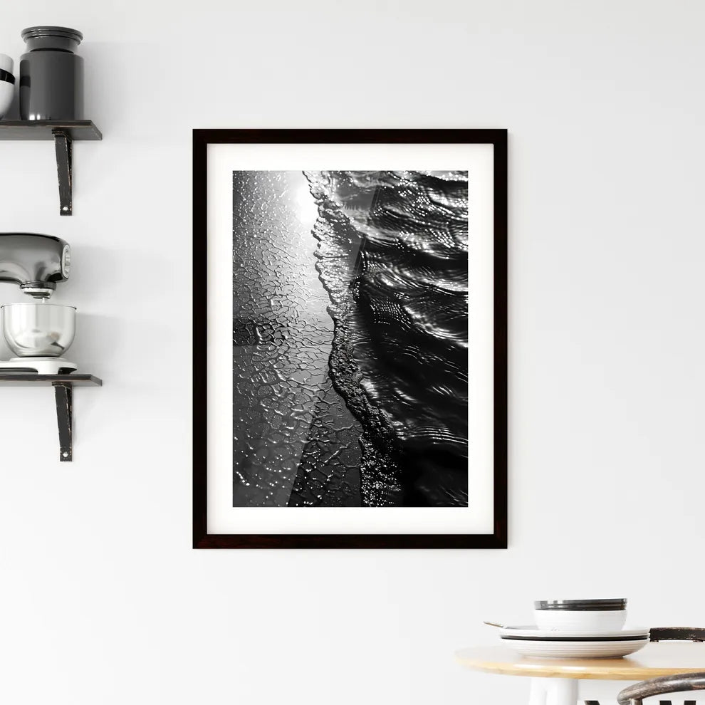 Abstract Art Of Curves In Blue Water Paintin Framed Print