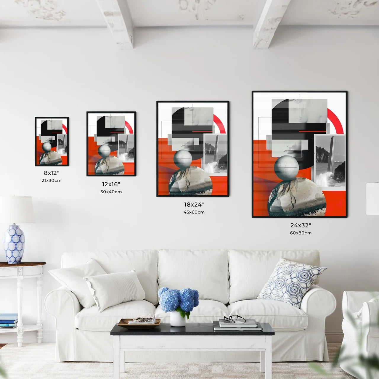 Abstract Collage of Vibrant Paintings with G - Kitchen Hangings