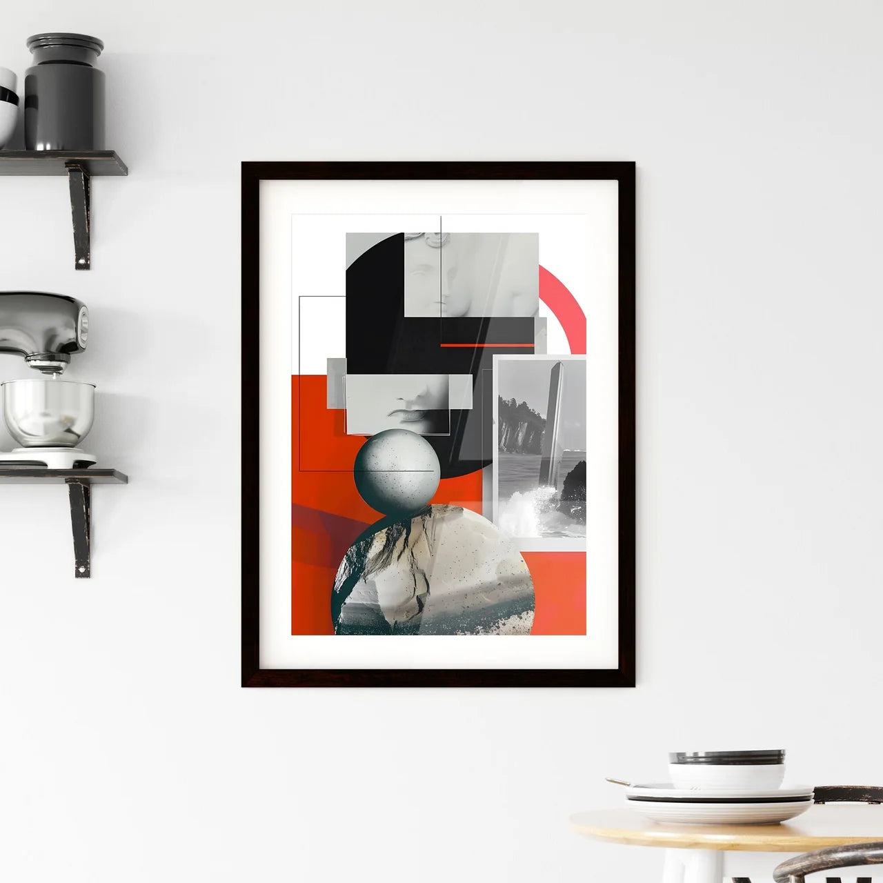 Abstract Collage of Vibrant Paintings with G Framed Print