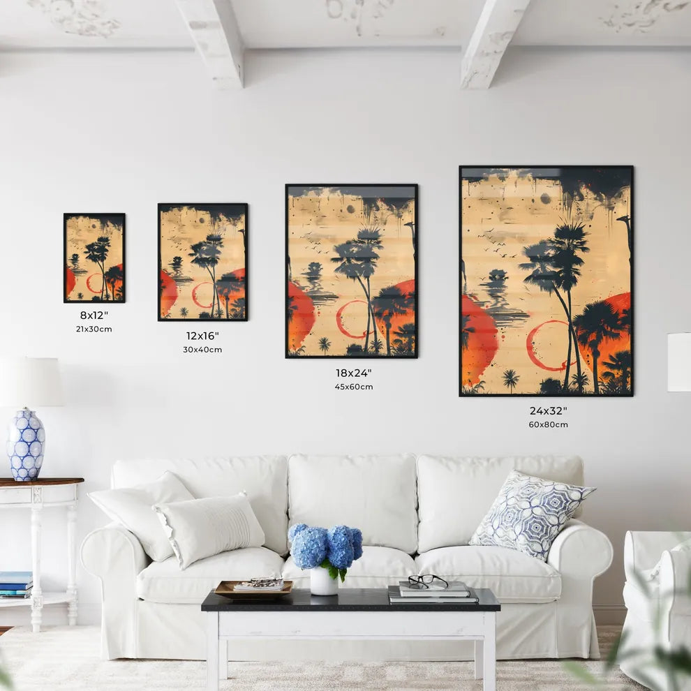 Abstract Giraffe and Palm Tre Size Chart