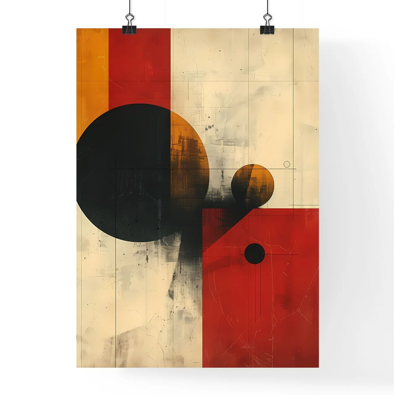 Modern Bauhaus Abstract Painting with Vibran Poster